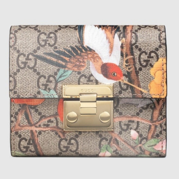 Gucci Tian GG Supreme Monogran Multicolor Padlock Wallet - Picture 1 of 11